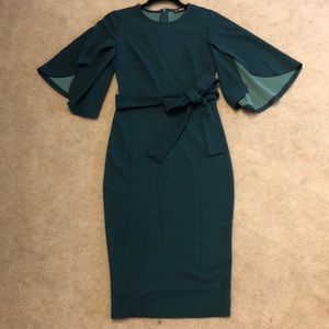 Deep green long dress